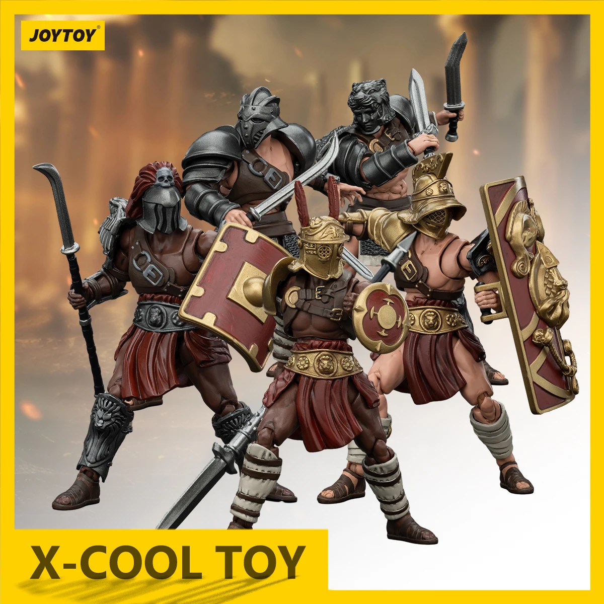 Joytoy gladiador romano griffon figura gladiador murmillo tesoura hoplomachus figura de ação conjunta estatueta móvel modelo brinquedo presente