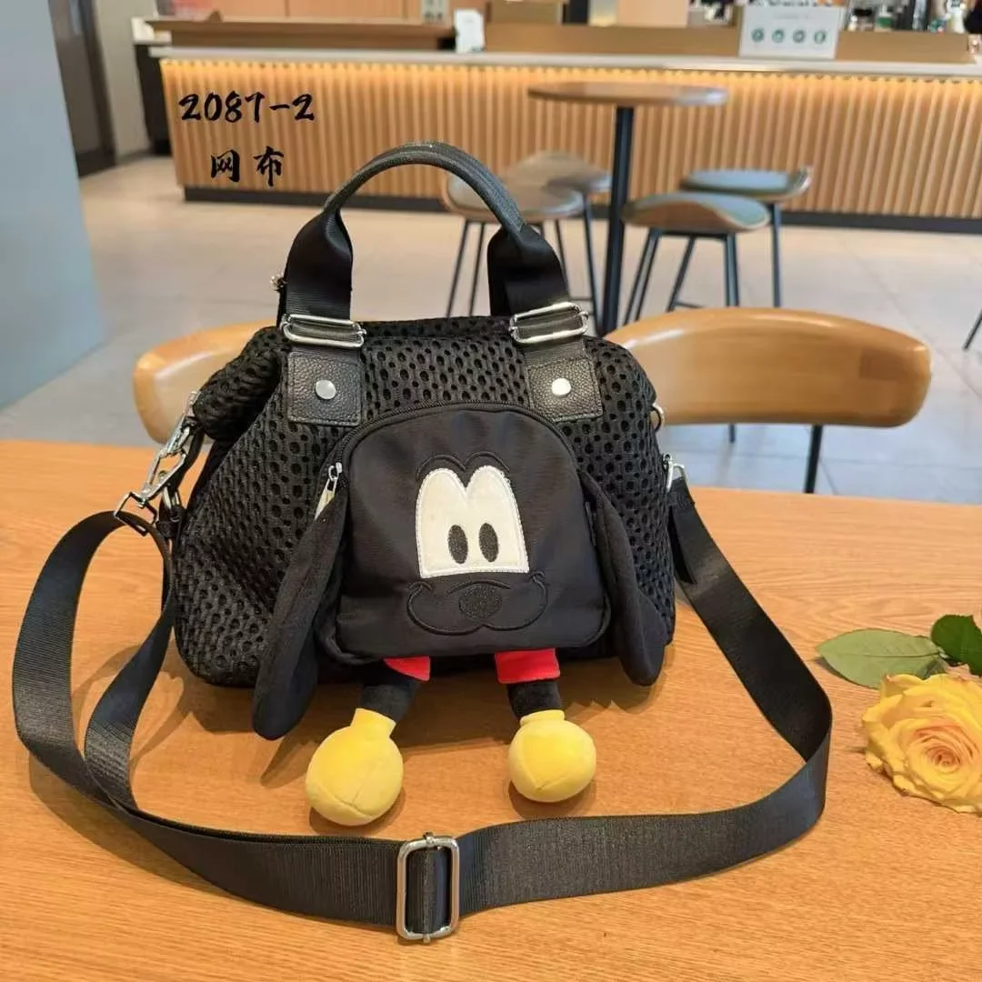 

Большая вместительная сетчатая сумка на плечо с Микки Маусом, милая 3D плюшевая игрушка, модная ручная сумка через плечо для домашнего хранения, органайзер