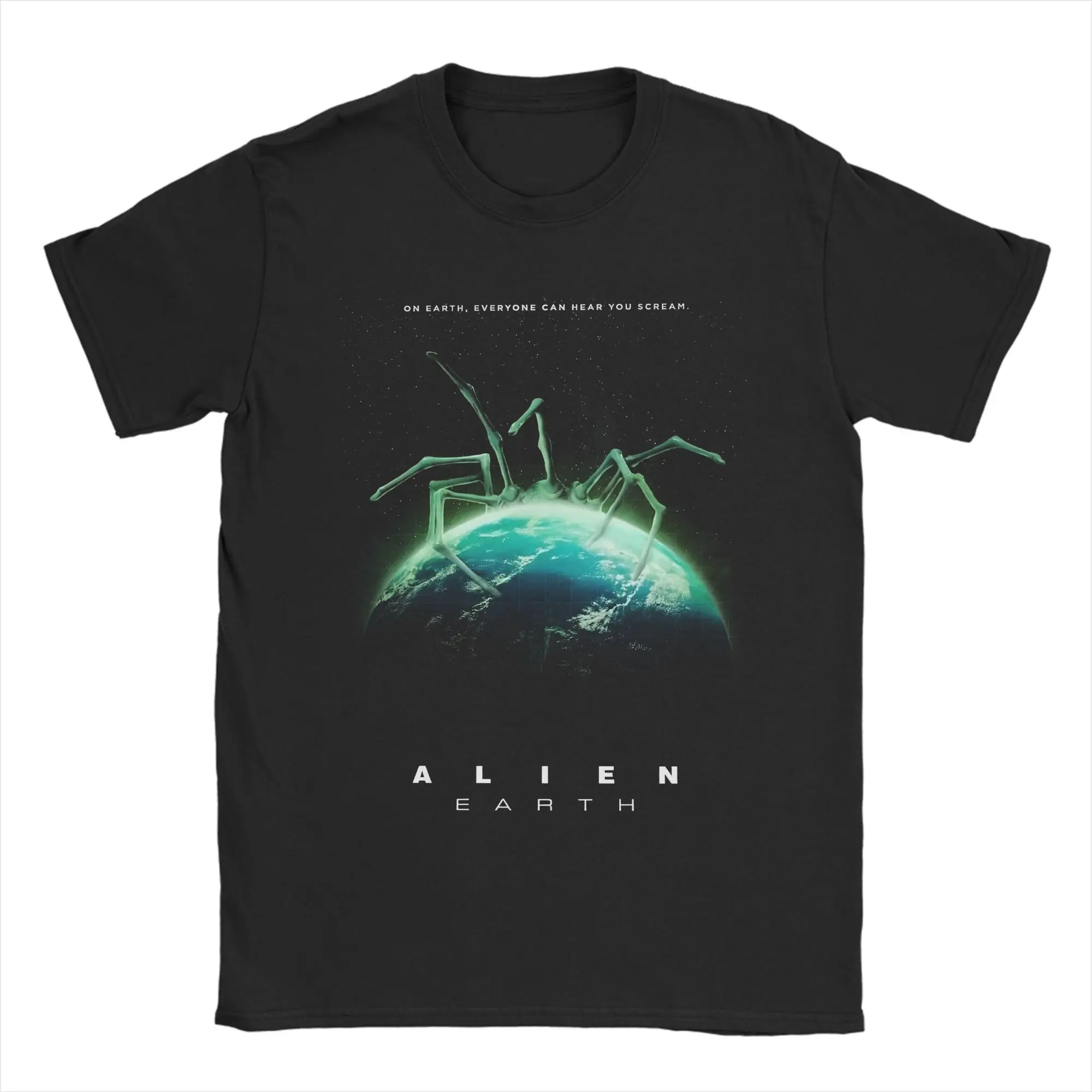 

Aliens Earth 2025 Новый фильм Мужские футболки Ужасы Готическая крутая футболка с коротким рукавом и круглым вырезом Футболки из хлопка Новое поступление мерч