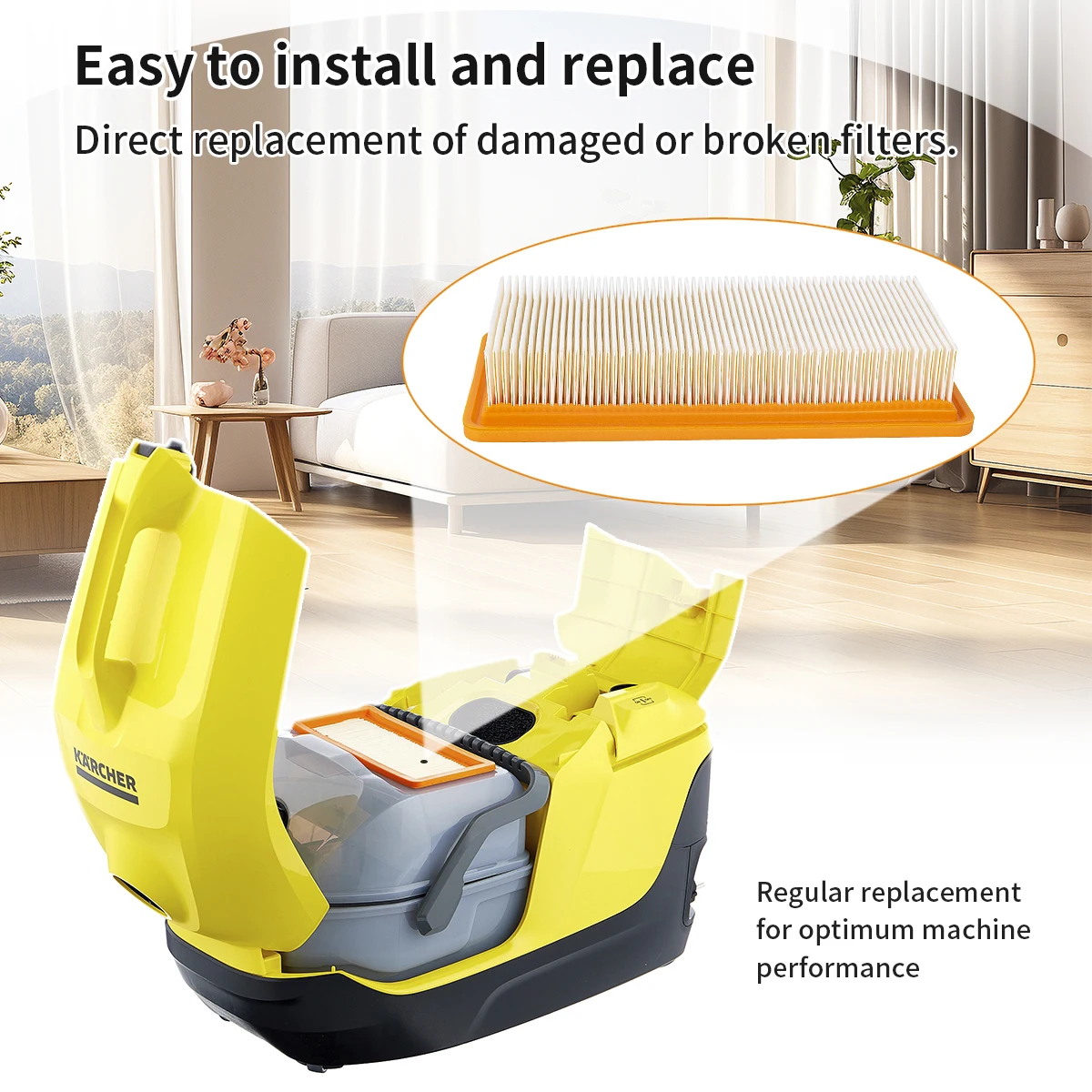 HEPA 필터, DS5500 DS6000 DS5600 DS5800 Karcher 품질 진공 청소기 부품 Karcher 6.414-631.0 HEPA 필터, 2-6 개