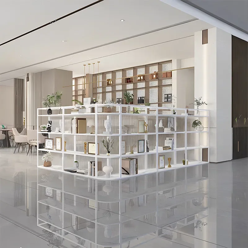 Simple Office Company Corridor Over Wall Fence Glass Partition Wall Shelf Hotel Restaurant Screen Low Cabinet