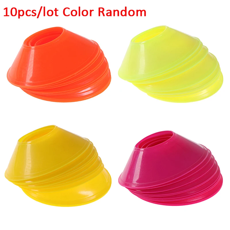 

10Pcs Soccer Training Sign Dish Pressure Resistant Cones Marker Discs Bucket Basketball Football Training Sports Accessories