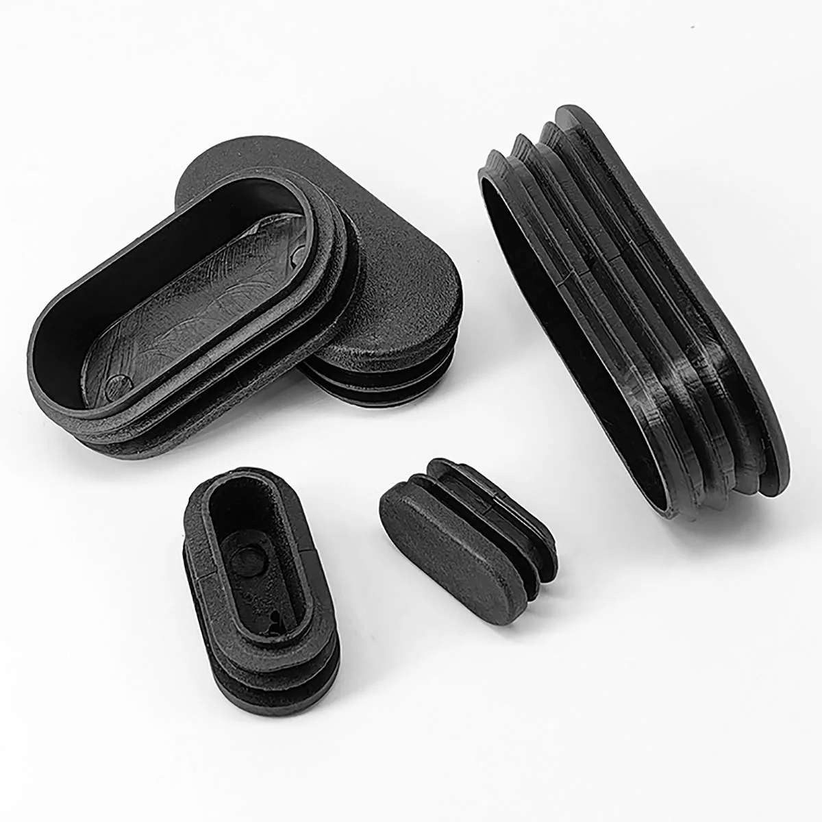 Oval Pipe Plug Tube Black Gray White Inserts Plug Insert Stopper Plastic Blanking End Cap For Chair Table Leg Pipe 10x20-40x80mm