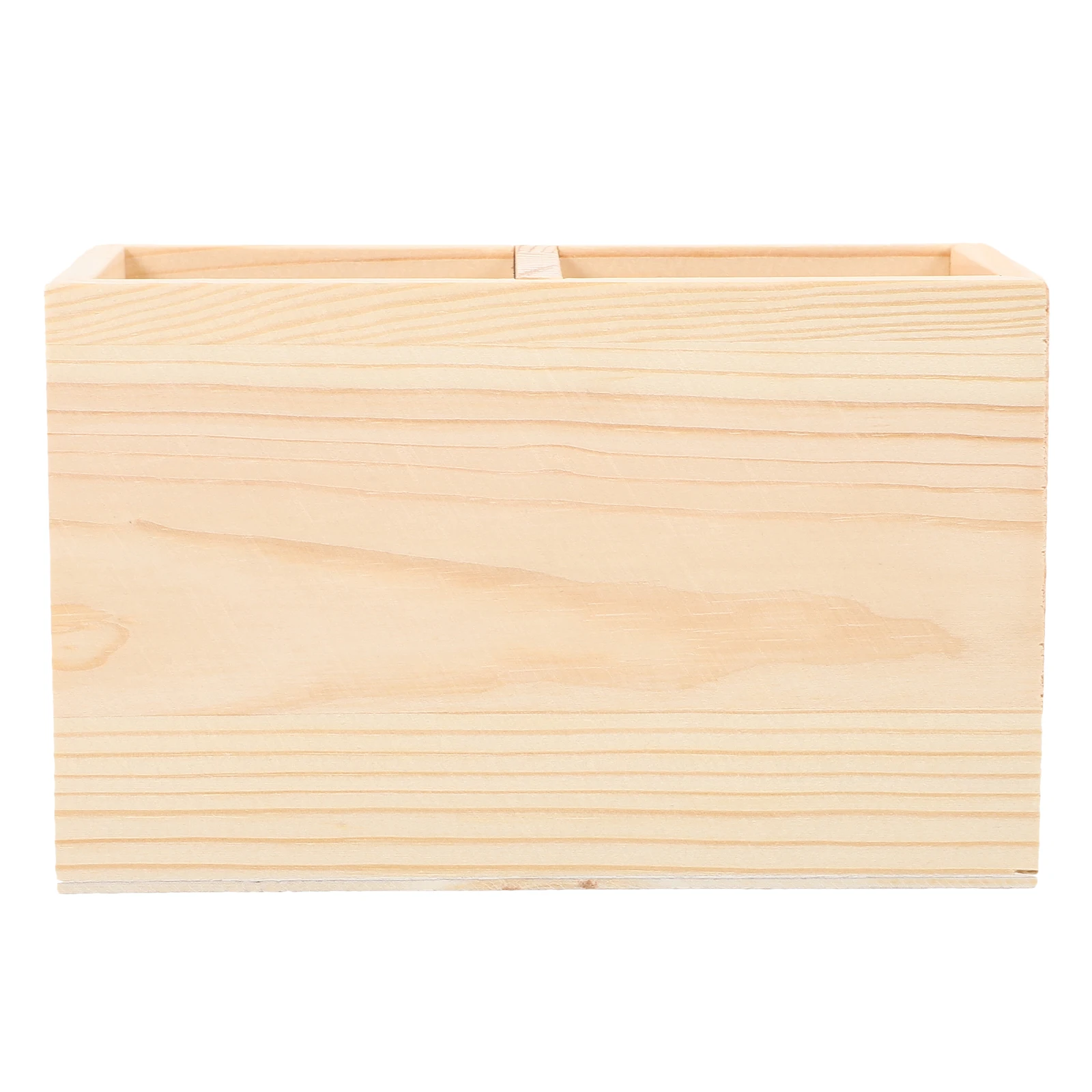 

Unfinished Solid Color Thickened Two Compartment Wooden Eco-Friendly Storage For Diy Graffiti Pen Holder Office