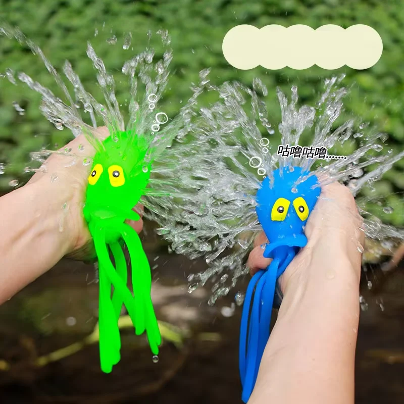 Water-absorbing Octopus Pinch Stress Relief Fidget Toy TPR Decompression Bathing Toy Playing Water Pool