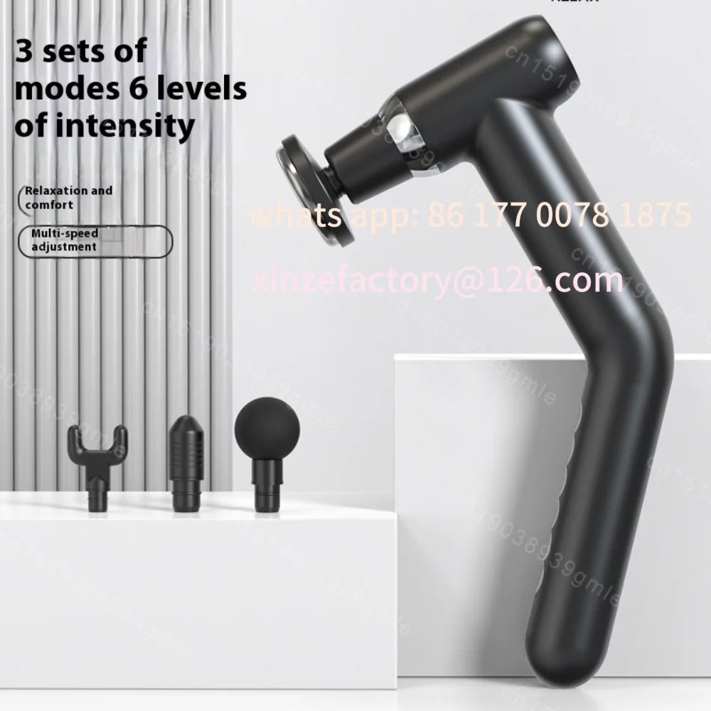 Customizable Smart Electric Fascia Gun Professional Deep Tissue Massager Home U-Shaped Head Extended Handle for Back Muscle