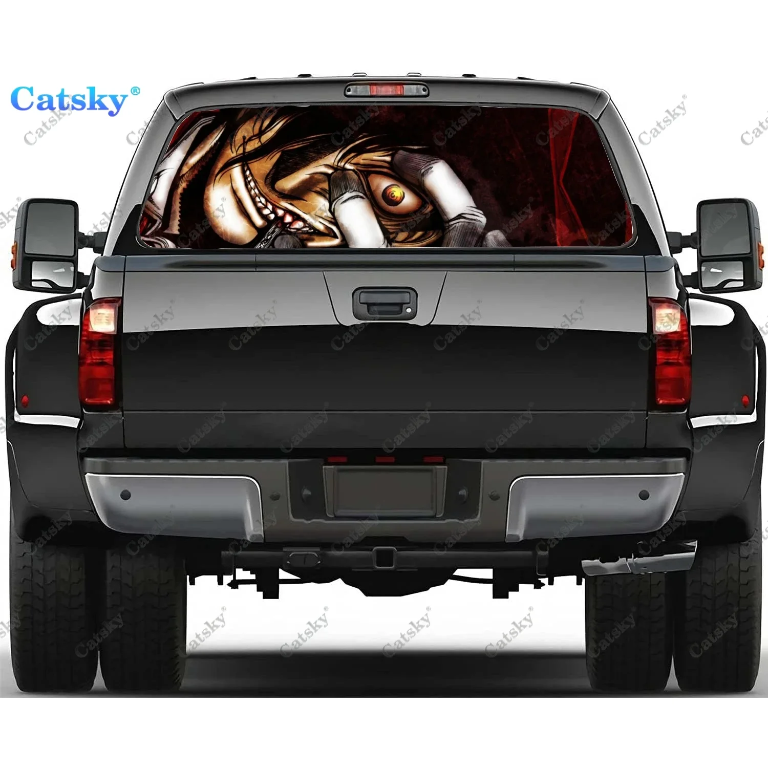 

hellsing alucard anime Window Decal Sticker Graphic PVC Material Truck Sticker Perforated Vinyl Universal Sticker