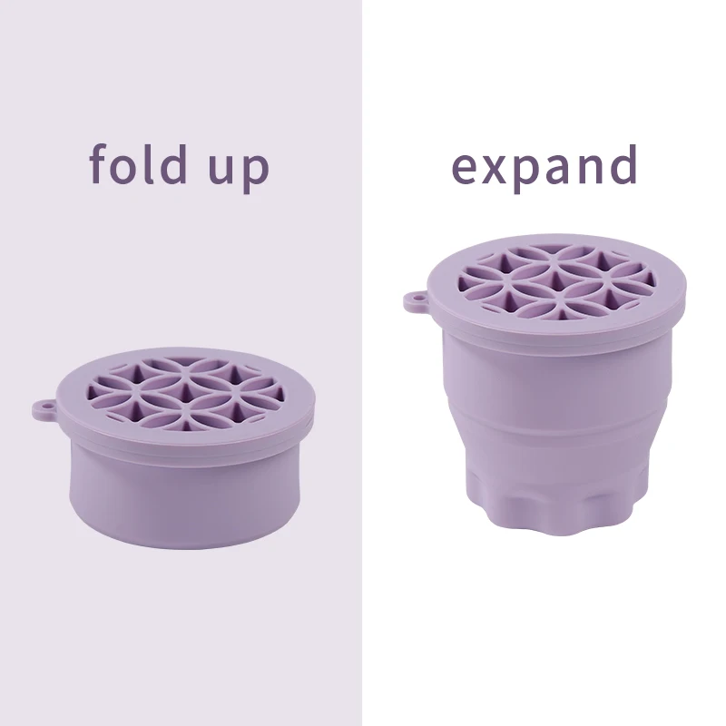 Multifunction Silicone Folding Makeup Brush Cleaning Cup Cleaning and Drying 2-in-1 Storage Cup Beauty Cosmetic Brush Scrub Cup