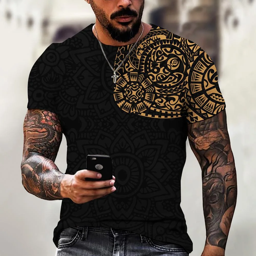 Men Round Neck Short Sleeve T-Shirt 3d Printed Retro Sport Tee Vintage for Mens Sport Short Sleeve Streetwear Top Men Clothing