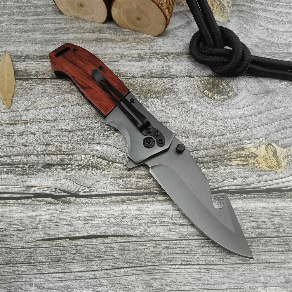 Strider Knives Gut Hook Blade Painted Wood Handles Tolding Pocket Knives Tactical Outdoor Camping EDC Survival Hunting Tools