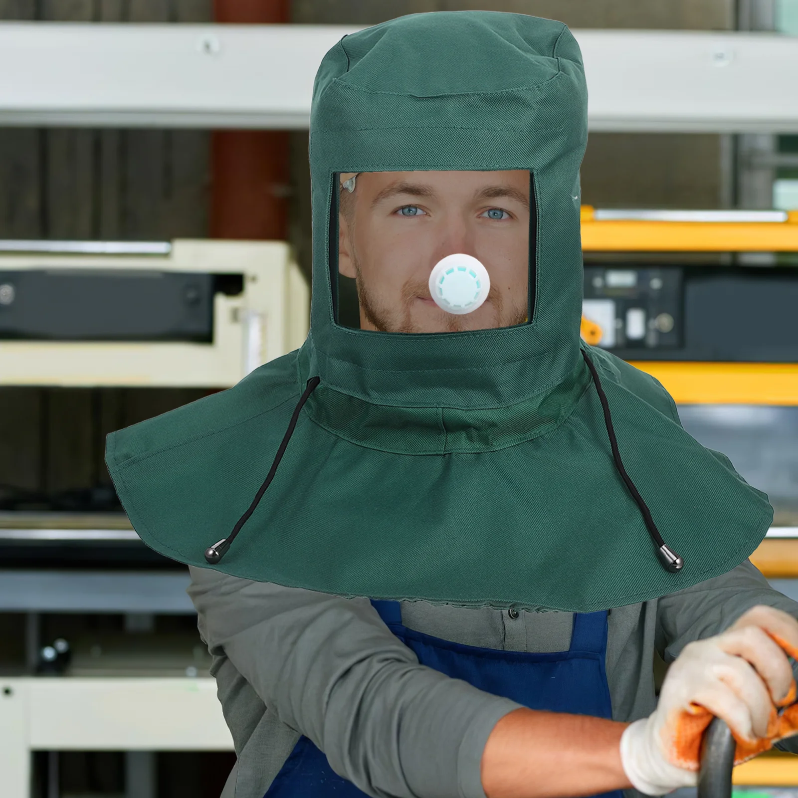 غطاء محرك السفع الرملي الواقي، قناع كتف للوجه مقاوم للغبار قابل لإعادة الاستخدام للرسم الصناعي، معدات السلامة والصحة