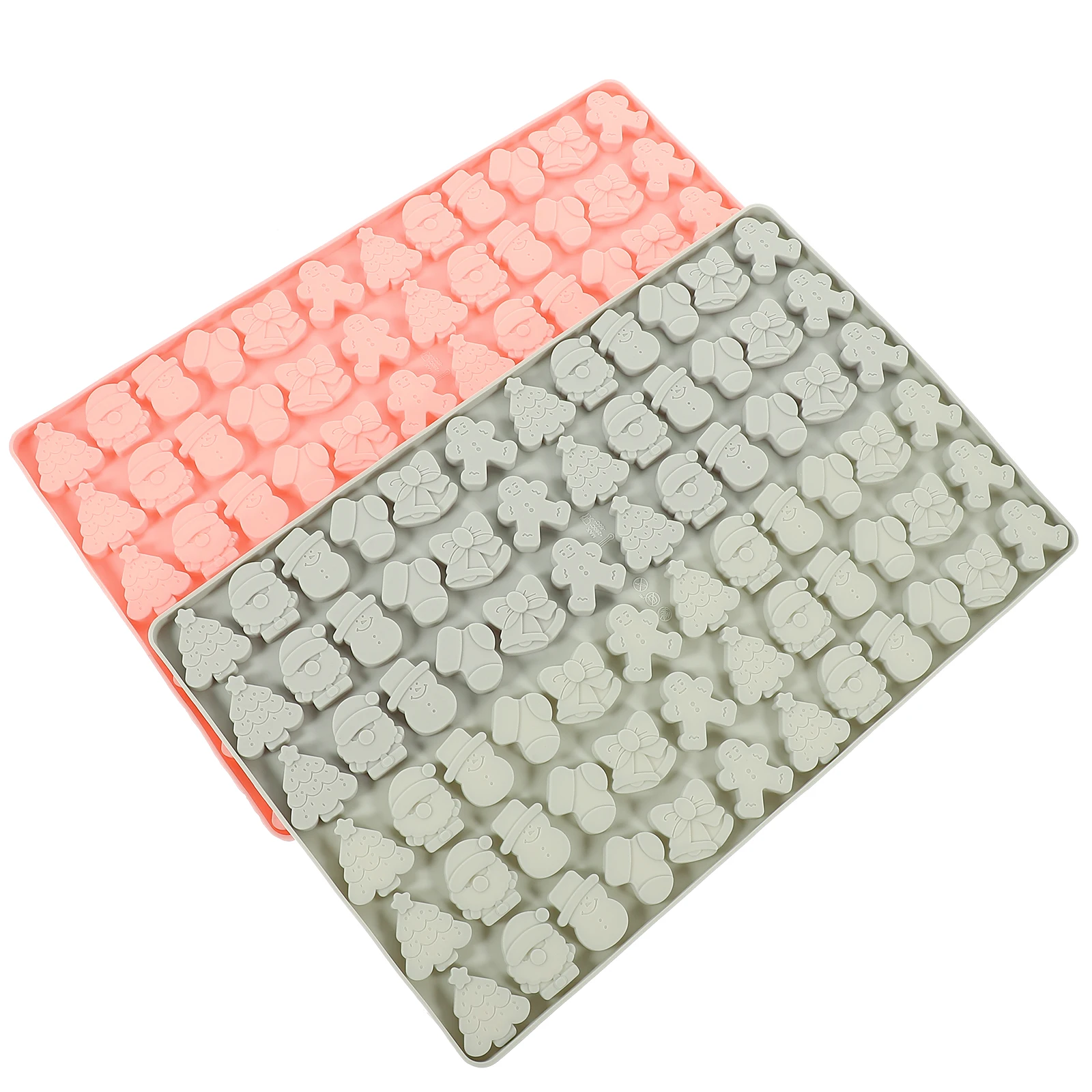 

2Pcs Christmas Silicone Cake Mold 72Cavities Blue Pink DIY Baking Pet Treats Dog Snack Food Flexible Kitchen