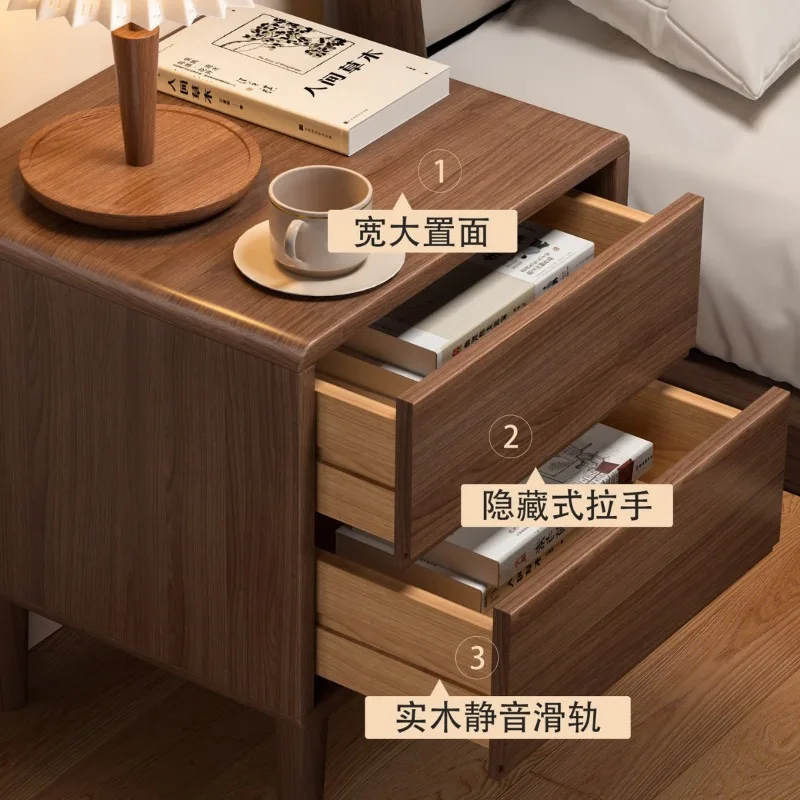 For Solid Wood Bedside Table Simple Household Small Bedroom Bedside Storage Cabinet