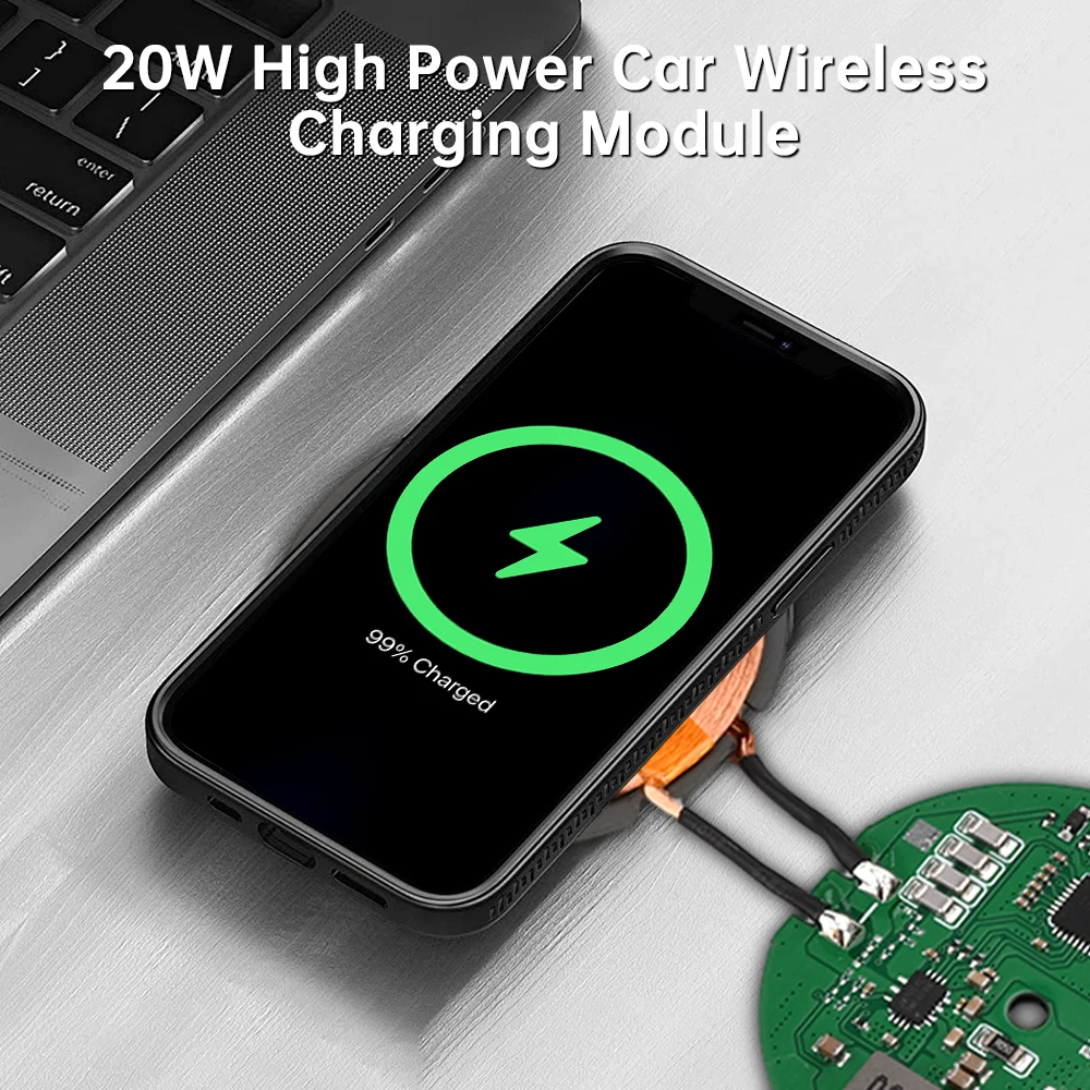 Type-C High Power Fast Charging Module DC 5V 9V 12V 20W Wireless Charger Transmitter Circuit Coil Charger Board