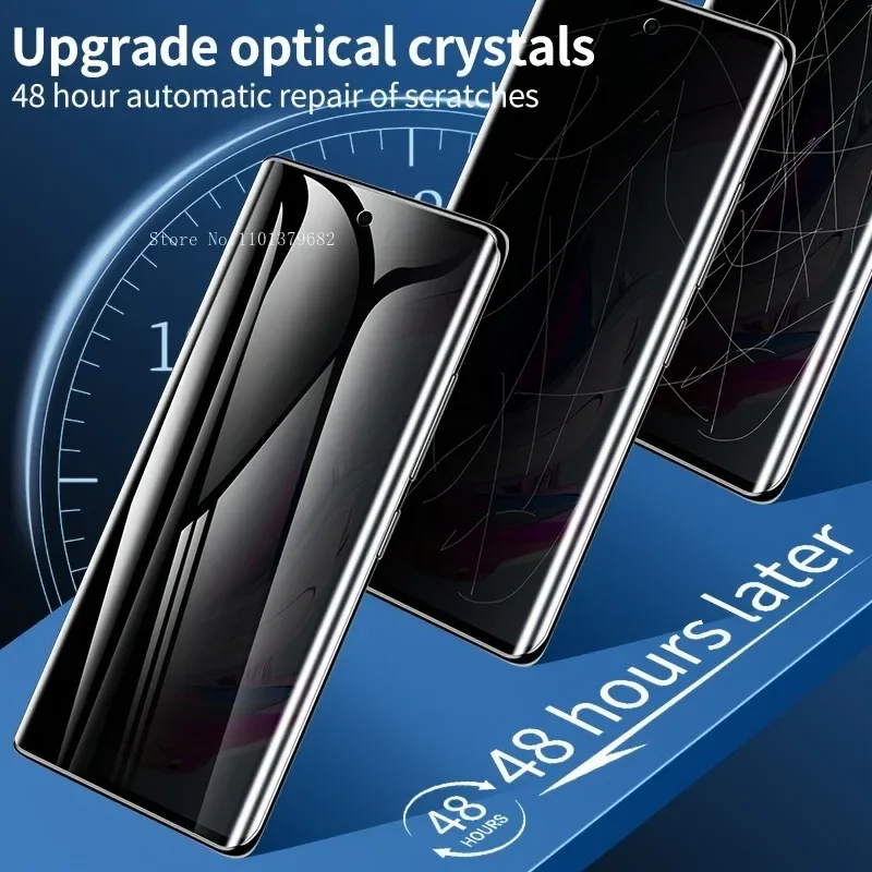 2-Pack Privacy Screen Protector for iPhone 15 14 13 12 11 Pro Max Hydrogel Film Glossy Plastic Anti-Spy Protection Self-Healing view 3