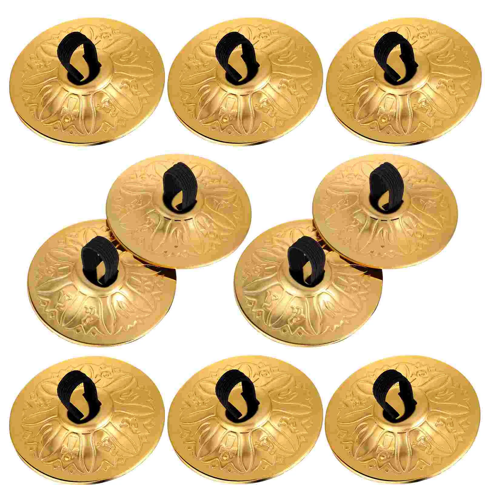 Platillos de dedo para danza del vientre, instrumento de baile pequeño, Mini mono de cobre para niños, 10 Uds.