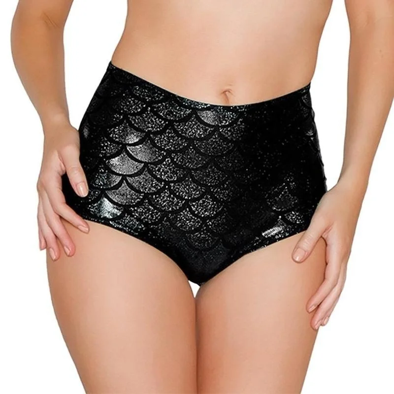 Culotte sirène taille haute pour femme, lingerie sexy, caleçon, short, sous-vêtement, noir, rouge