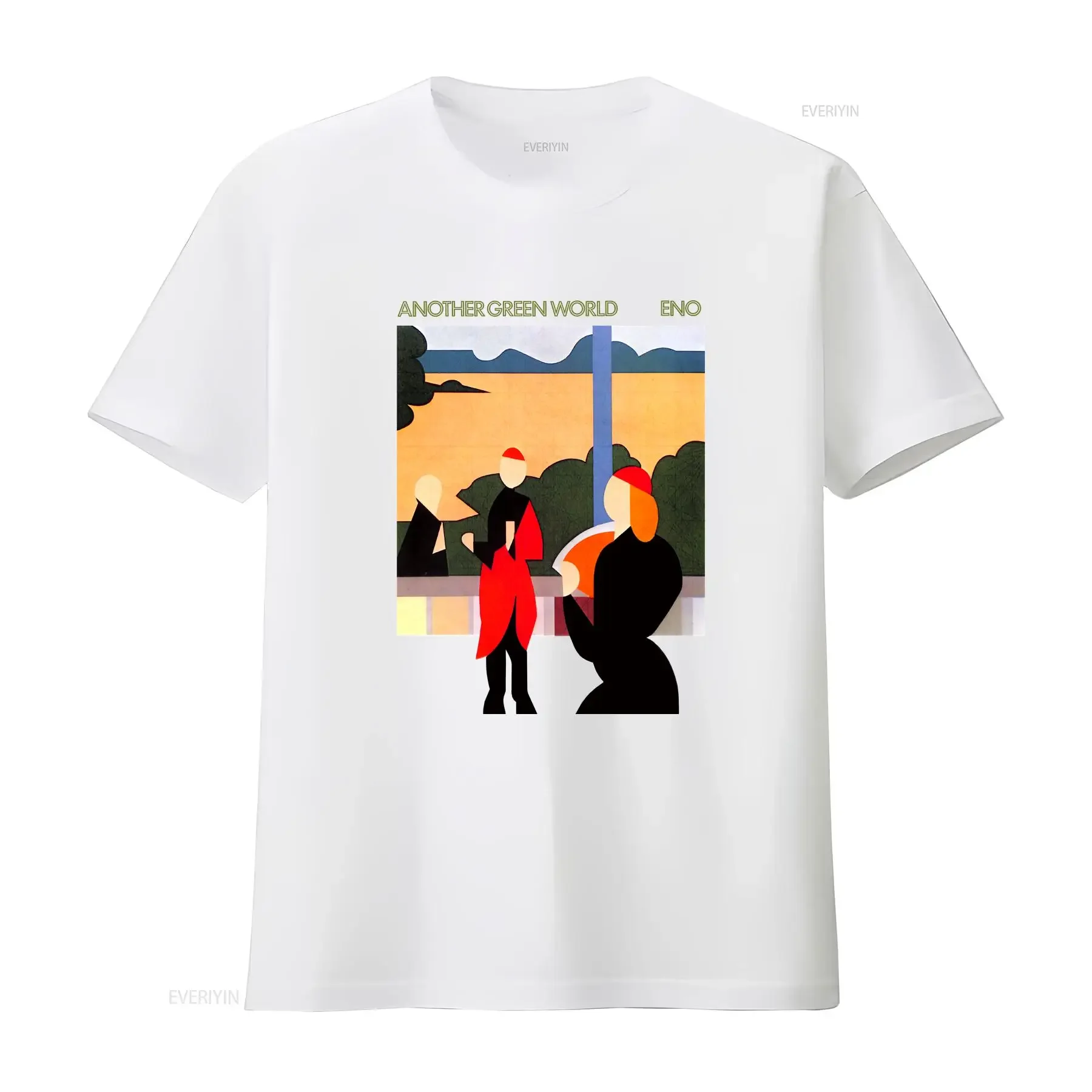 

Хлопковая футболка Eno Another Green World Brian Music Guitar, винтажная стираная универсальная футболка с рисунком, повседневная, удобная, модная, унисекс