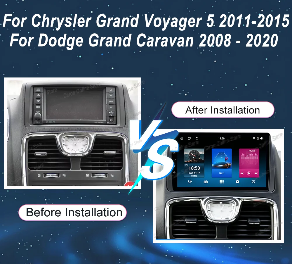 Android 16 Car DVD For Chrysler Grand Voyager 5 2011-2015 For Dodge Grand Caravan 2008 -2020 Auto Radio Stereo Multimidia Player