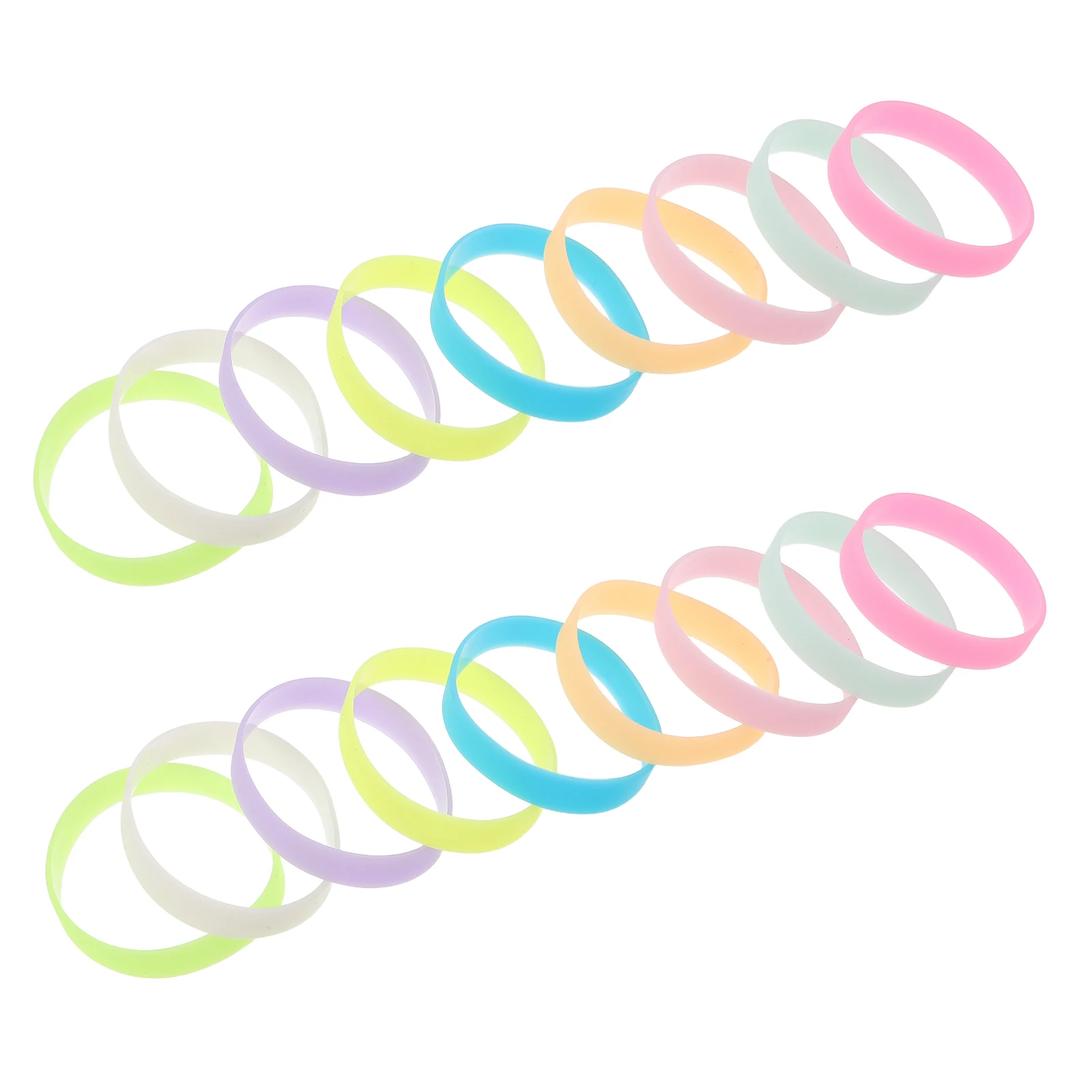 

36pcs Glow In The Dark Silicone Wristbands Kids Stretch Bracelets For Parties Sports Teams Events Christmas Favors Waterproof