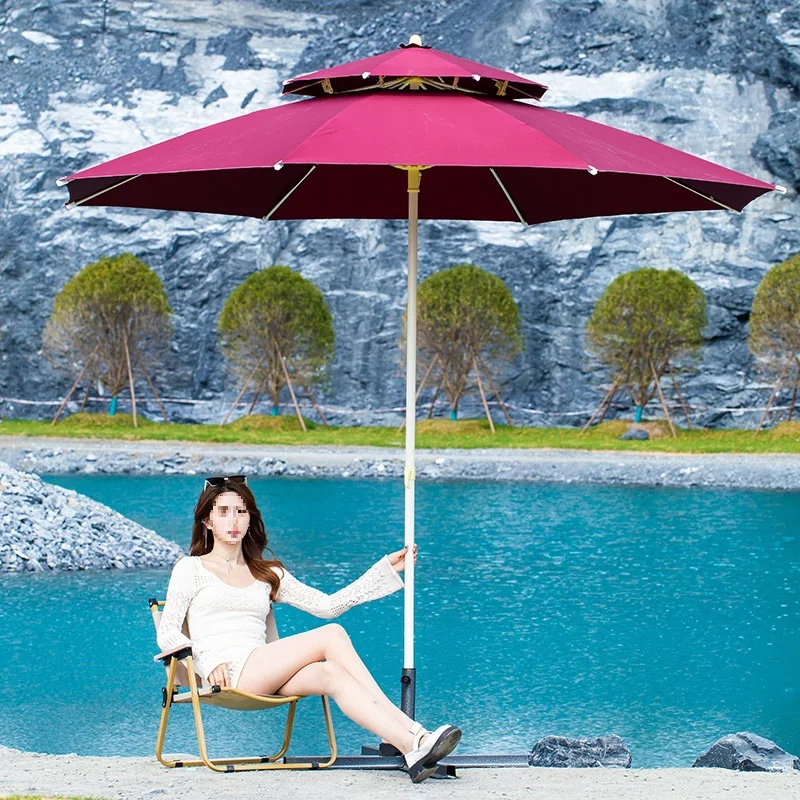 Source Source Source Sun Umbrella Large Outdoor Stall Parasol Large Garden Beach Double Top