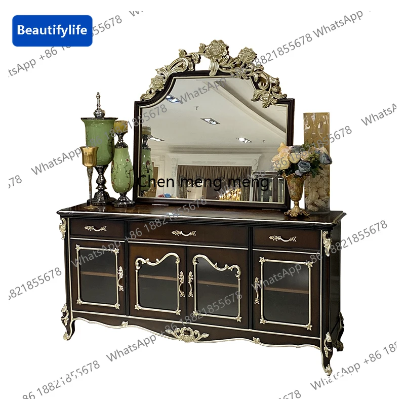 M183 aparador francês de madeira maciça estilo europeu tribunal luxo sala estar despensa armário armazenamento