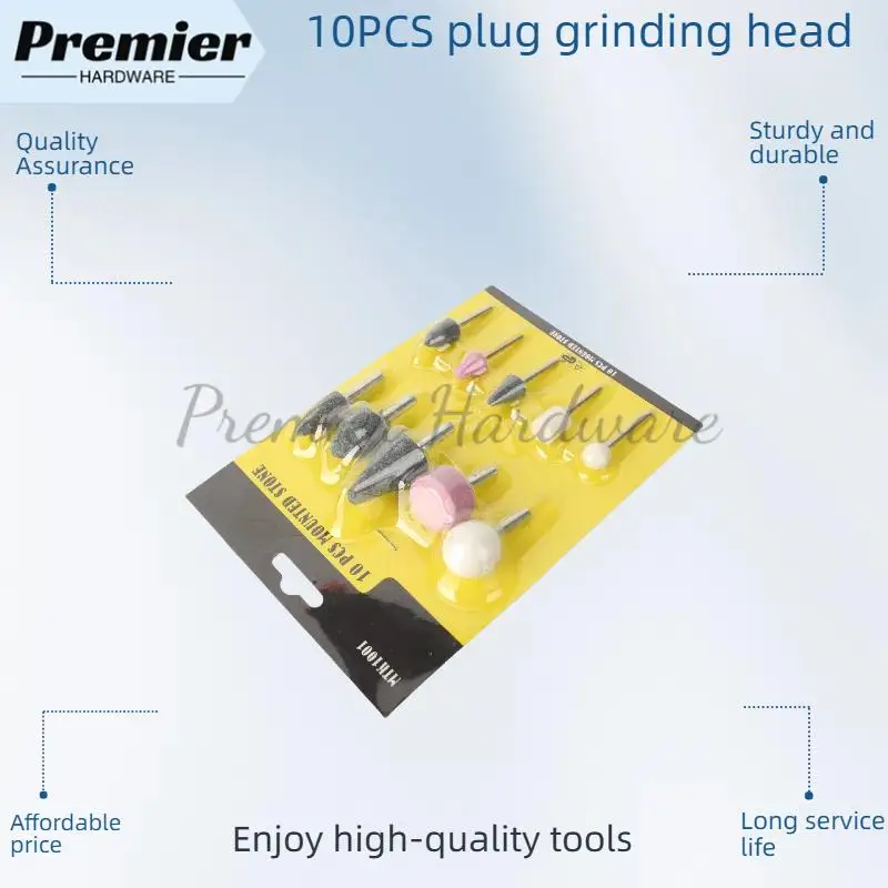 10Pcs Dental Mounted Stones Grinders Gravel Burs Green Pink ​White Stone For Contouring And Shaping Porcelain Metal Shaft