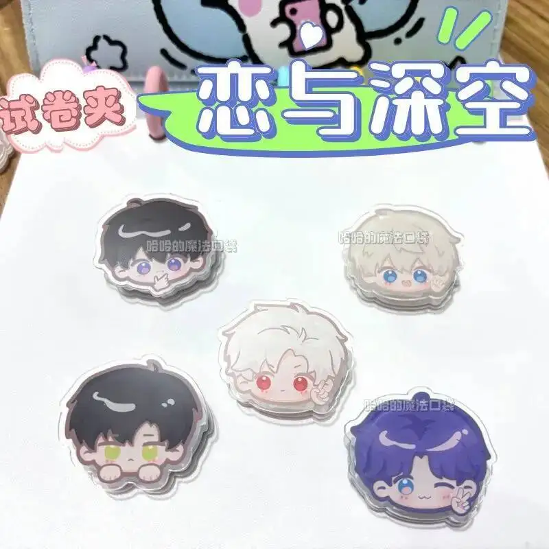 

Love And Deepspace Rafayel Sylus Xavier Zayne Acrylic PP Clip Student Store Organize Cuteoffice Note Holder Hairpin Binder Clips