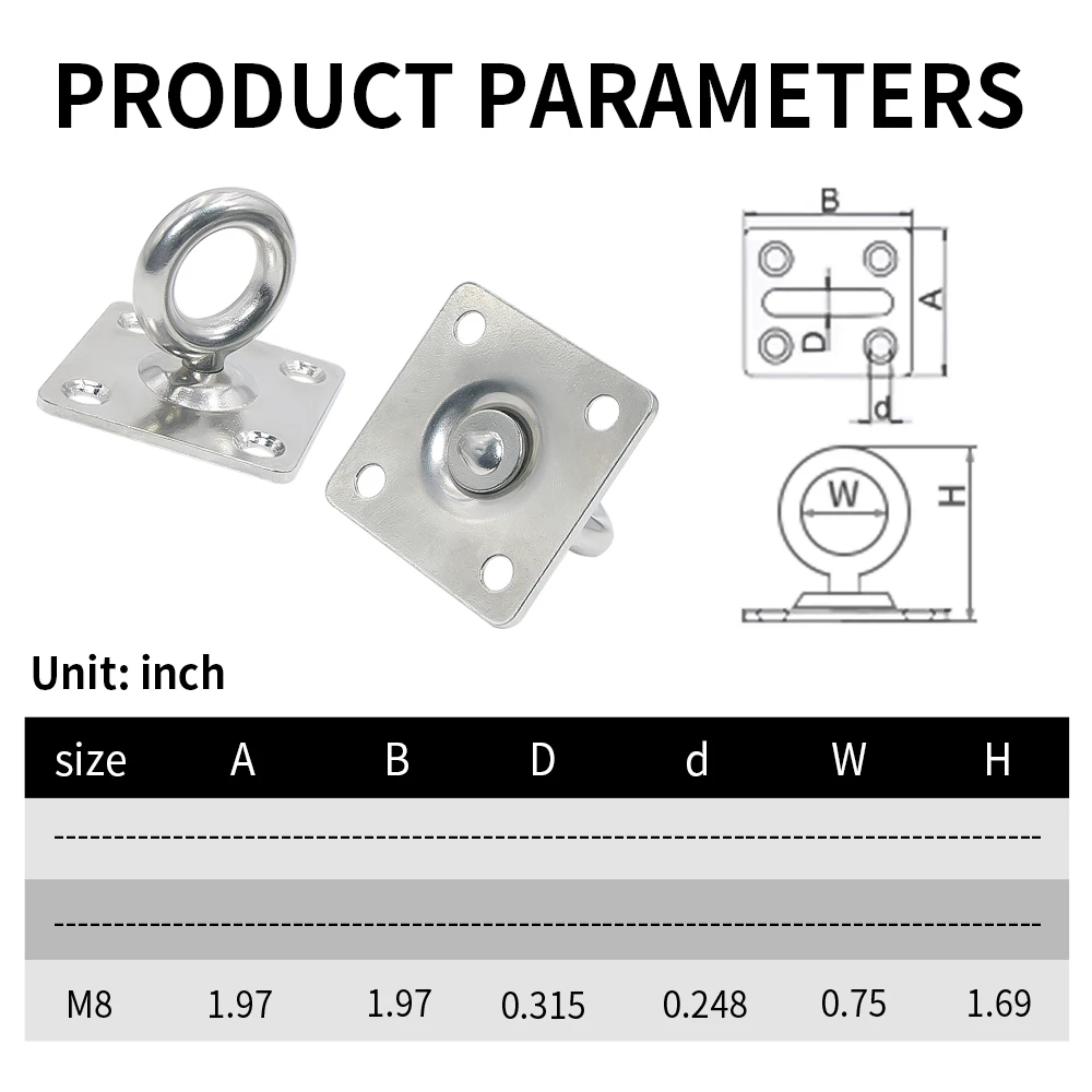 Picture 3: 2/4/6PCS 304 Stainless Steel Ceiling Suspension Hooks, Circular Hooks Suitable for Ceiling/Wall Suspension