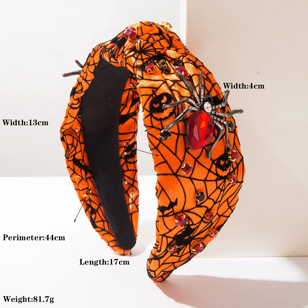 New Halloween Headband Women Spiderweb Rhinestone Hair Band Knotted Hoop Giant Spider Ghost Pumpkin Charm Party Accessories Gift