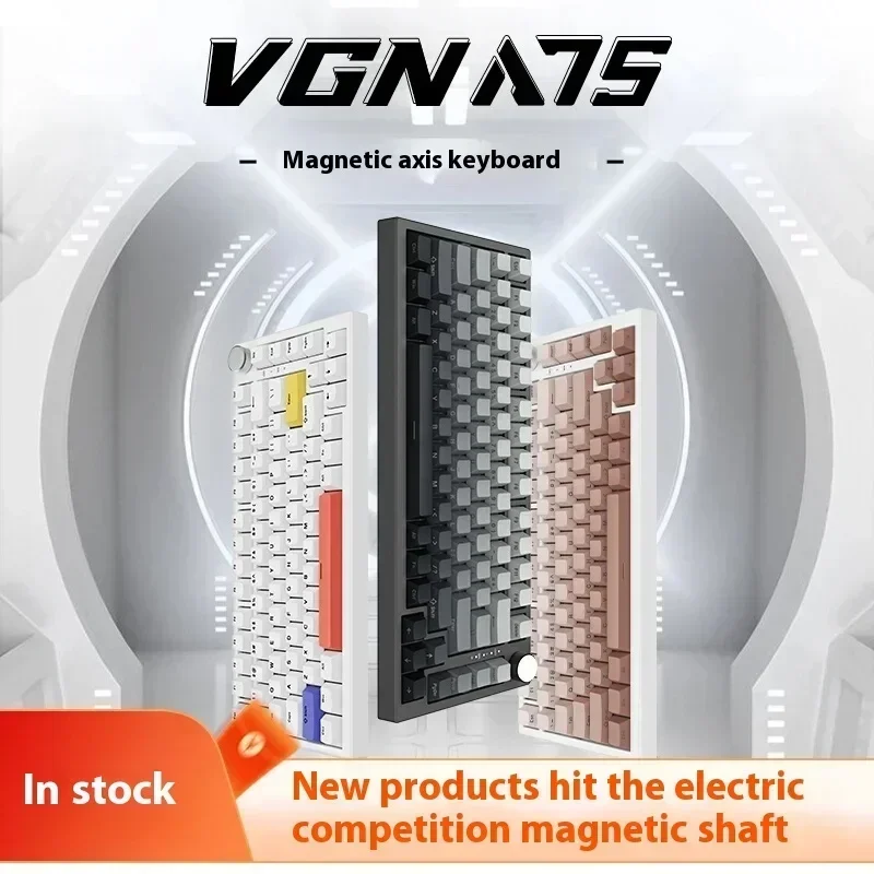 Vgn A75 Magnetic Swicth Mechanical Keyboard Wired Customized Hot Swap 75Keys Gaming Keyboard Pc FPS Valorant Gamer  Accessory