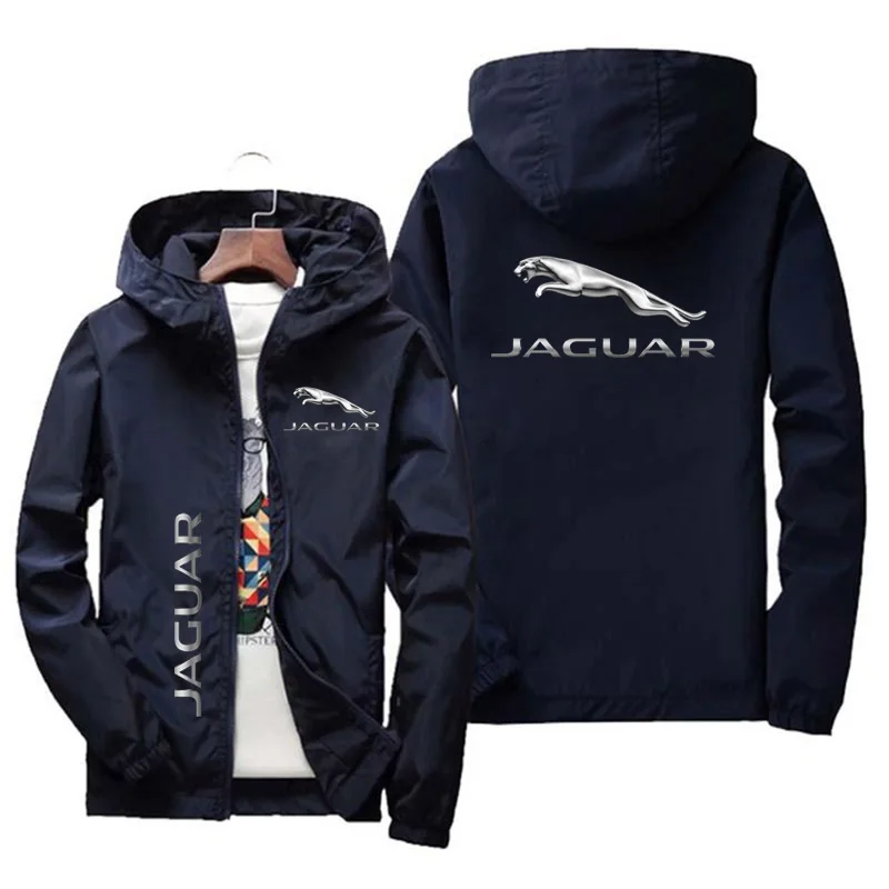 Jaguar 2024 primavera e autunno nuova felpa con cappuccio Jaguar Car Logo stampato cerniera cappotto felpa con cappuccio da uomo e felpa giacca Casual Asiansize