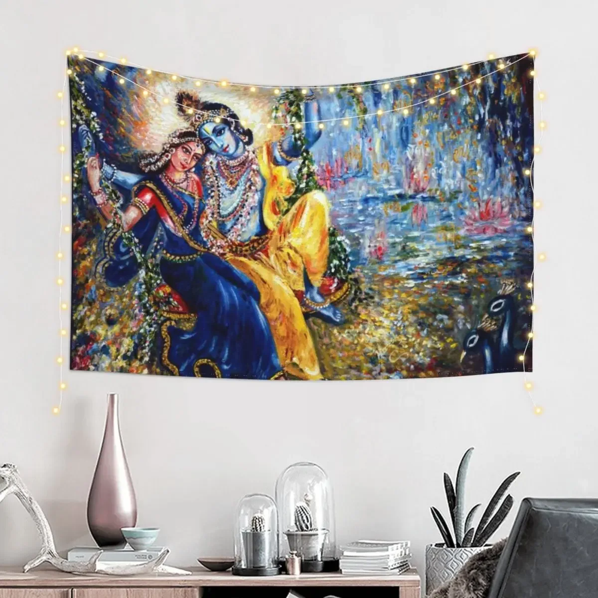 Krishna Leela Tapestry Cute Decor Wall Hanging Decor Wall Tapestries Home Decor Accessories Tapestry