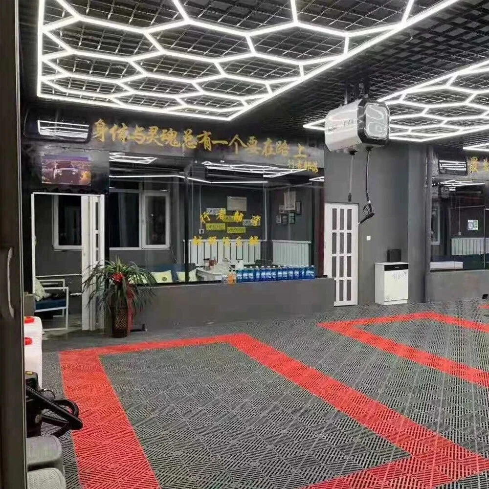 Plafonnier LED hexagonal en nid d'abeille, lumière du jour 6500K, haute luminosité, pour Garage, atelier, voiture, Studio, maison, éclairage de gymnastique