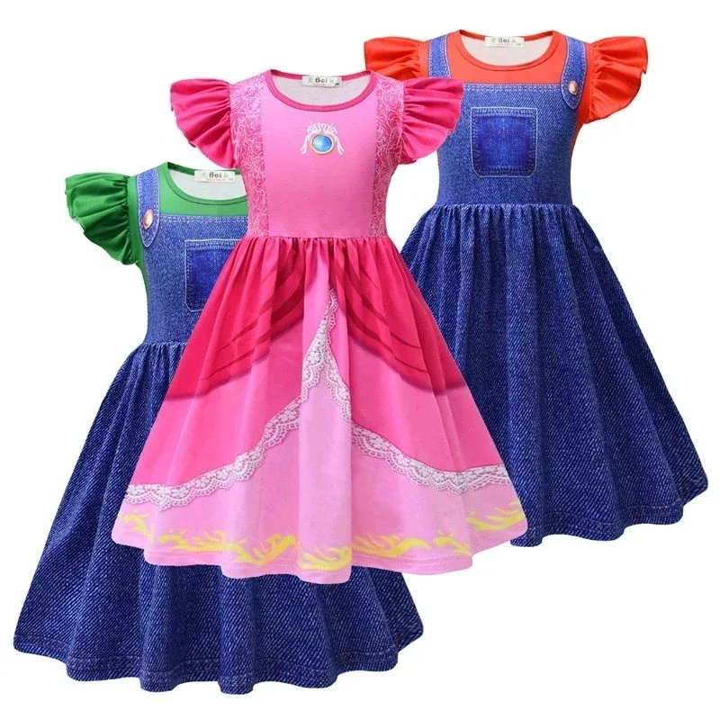 Cossky Princess Peach платье для косплея детская юбка милое платье для девочек костюмы карнавальный костюм на Хэллоуин Cossky Princess Peach платье для косплея детская юбка милое платье для девочек костюмы карнавальный костюм на Хэллоуин