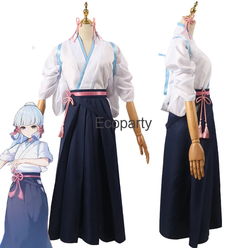 

New Game Genshin Impact Kamisato Ayaka Cosplay Costume For Women Japanese Kimono Suit Halloween Party Anime Uniform Outfits