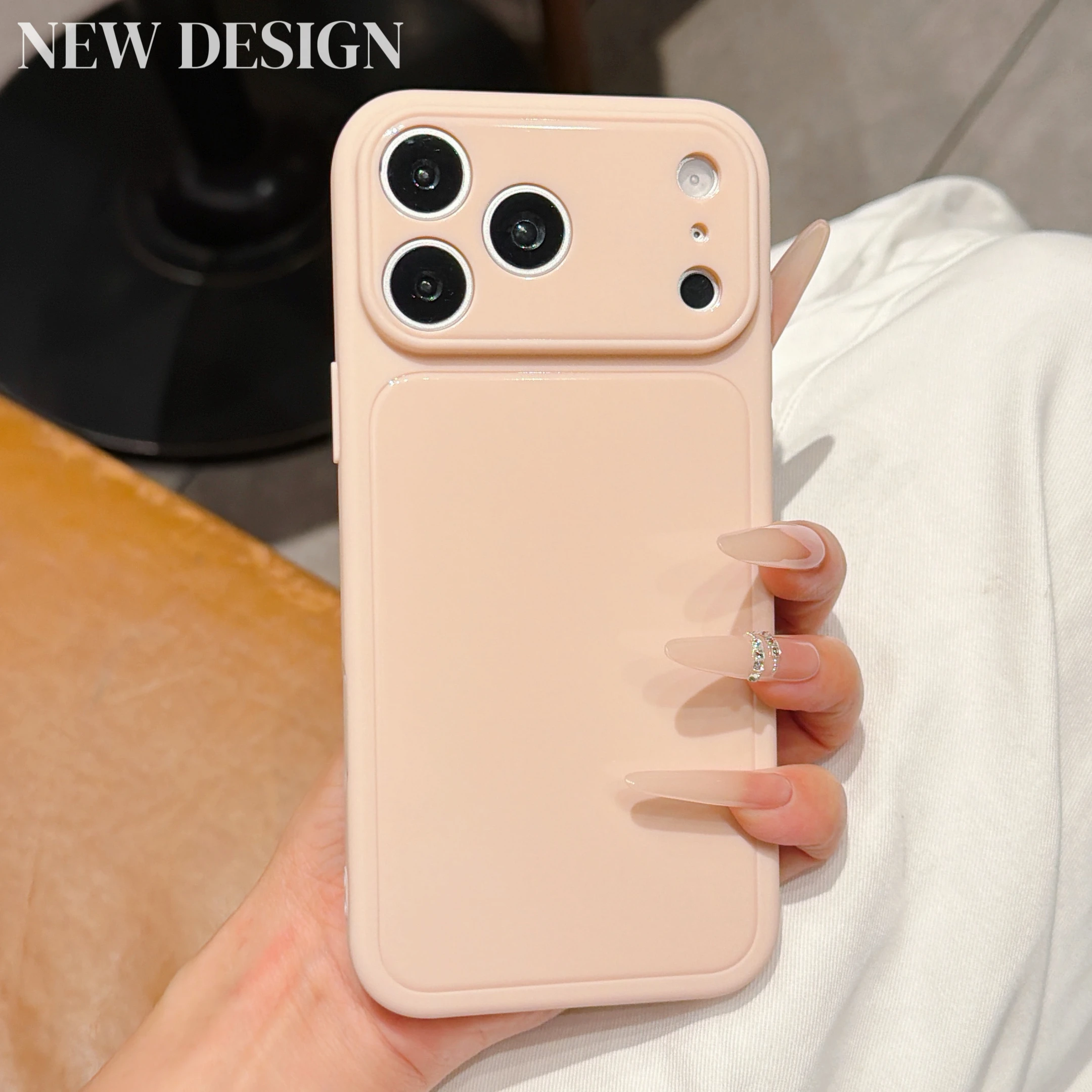Jelly Candy Large Window Protection Case For iPhone 18 17 16 15 14 13 12 11 Pro Max Glossy Plain Color Shockproof Soft TPU Cover