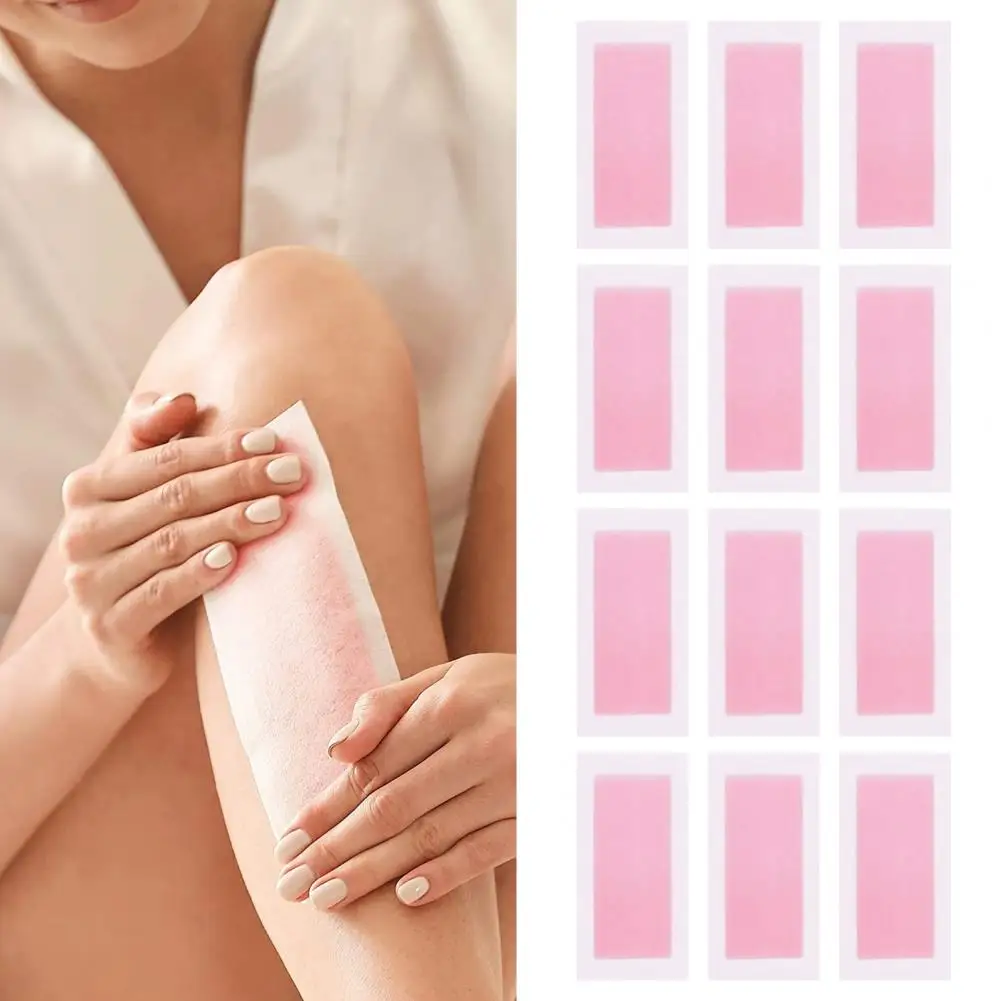 20 Pcs/Box Hair Removal Wax Strips Usable Thigh Arm Depilatory Wax Paper Painless Hair Removal Stickers for Ladies