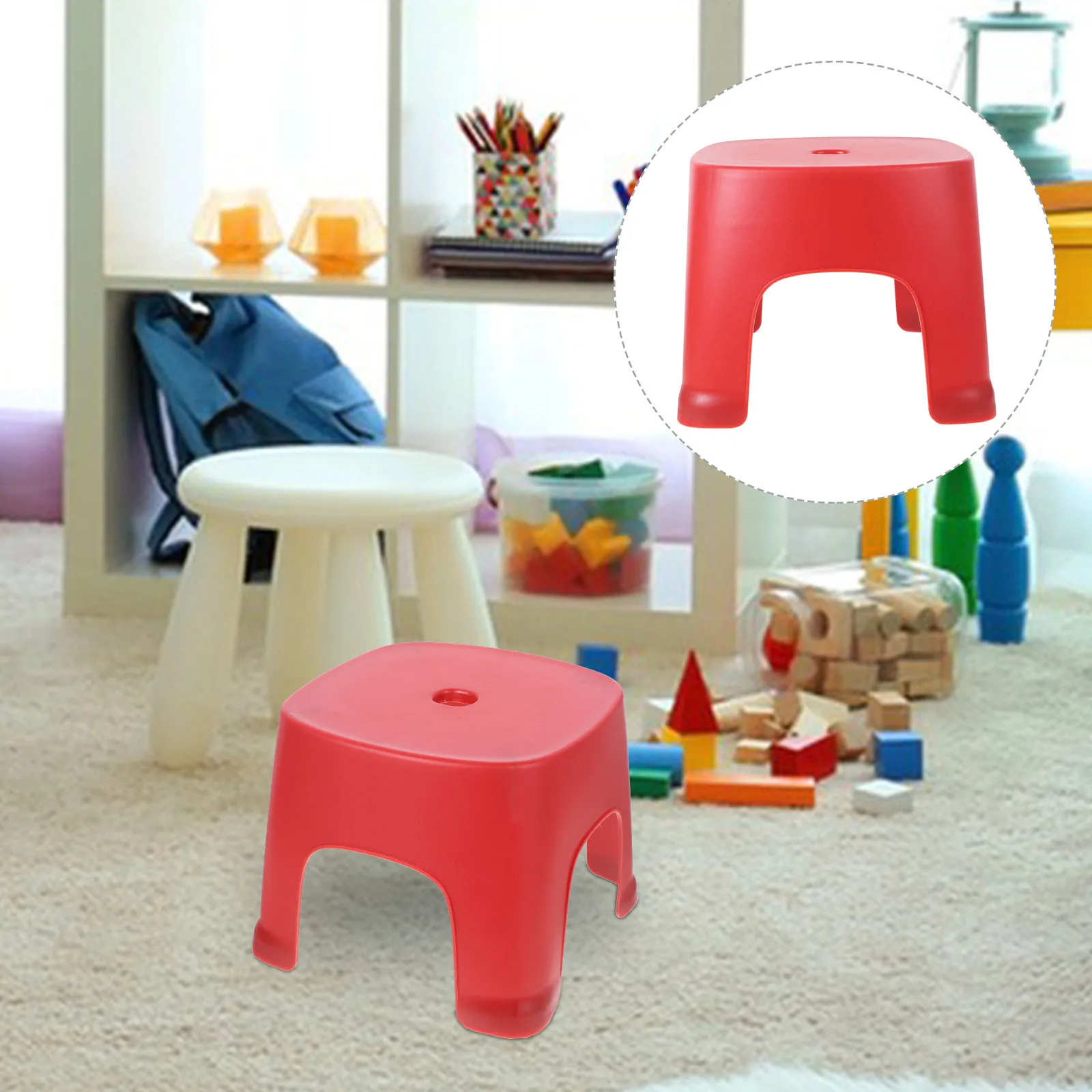 

1pc Step For Kids Household Footstool Non-Slip Plastic Bathroom Toddler Stool Anti-Slip Step Toilet Foot Stool