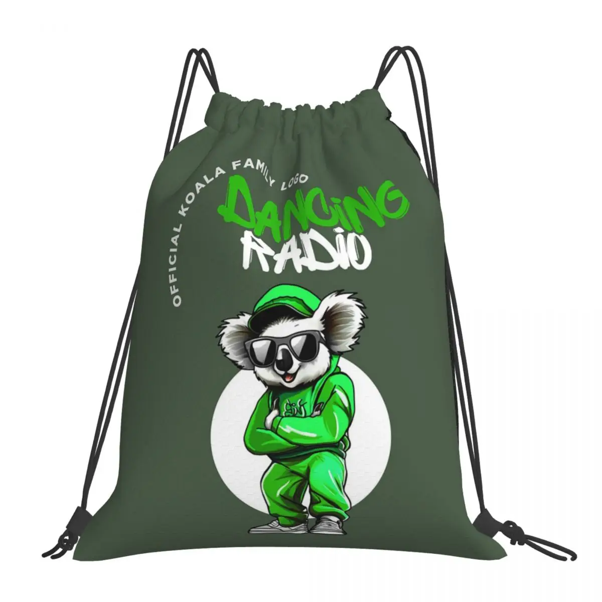 Siny Dancing Radio Backpacks Casual Portable Drawstring Bags Shoes Bag Book Bags For Man Woman School