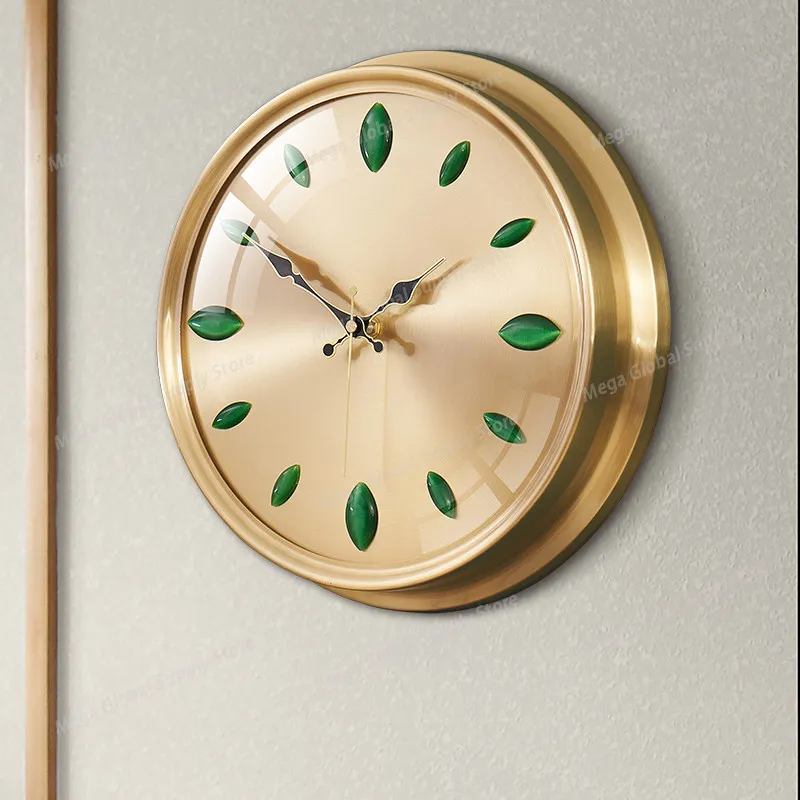 

Creative European Style Silent Wall Clock Brass Luxury Modern Minimalist Chinese Style Clock for Living Room Bedroom