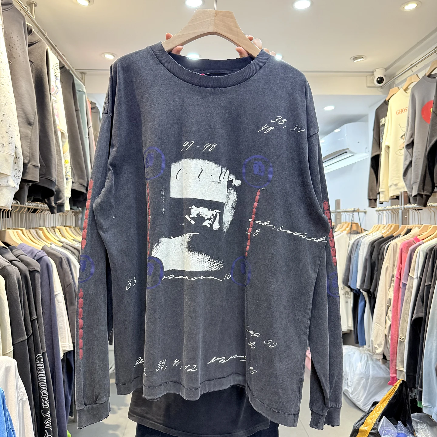 

Waed Vintage Long Sve T-irt Loose Casual ex Print Teenage Faion round Ne Overalls for Daily Wear Autumn 2025