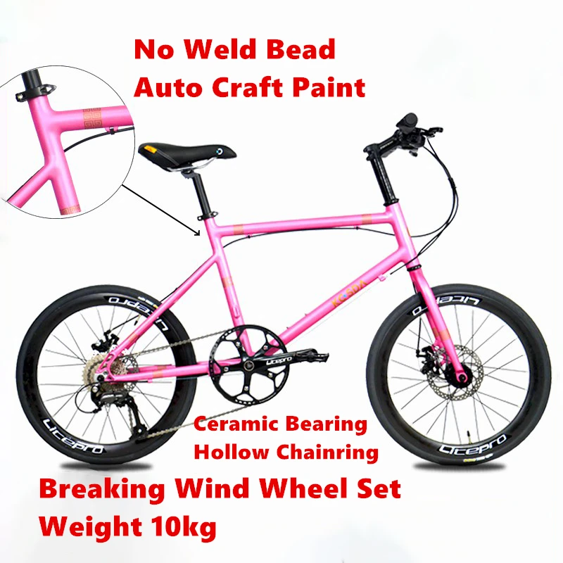 22 Inch 451 Road Bike Aluminum Alloy Variable Speeds Disc Brakes 53T Crankset 10kg 9-Speed Cassette Freewheel Commuter Bicycle