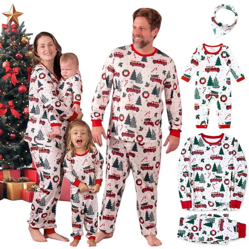 جديد عيد الميلاد الأسرة مطابقة وتتسابق أمي ابنة أبي ابن الأسرة نظرة منامة عيد الميلاد زوجين الأخوة مباراة Pjs ملابس الأطفال #1