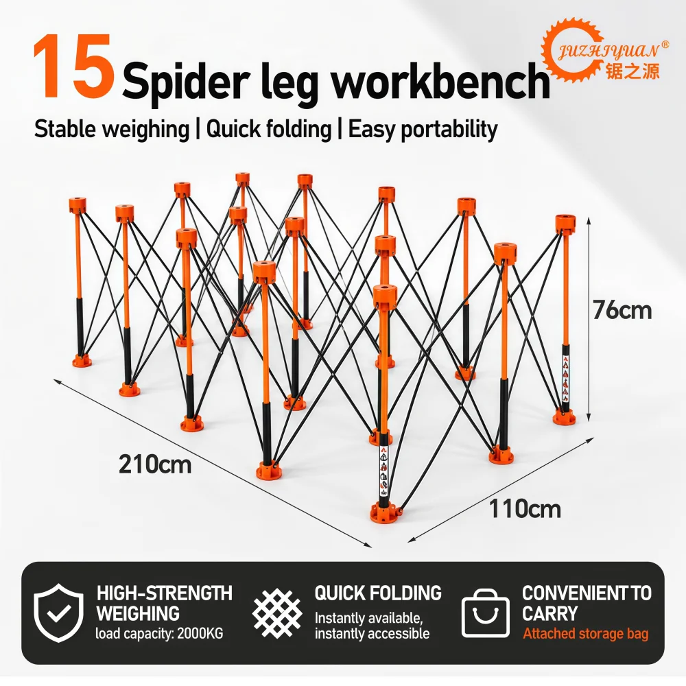 15-leg High-quality Foldable Spider Leg Workbench, Portable Work Saw Holder Support, Quick-extend Workbench
