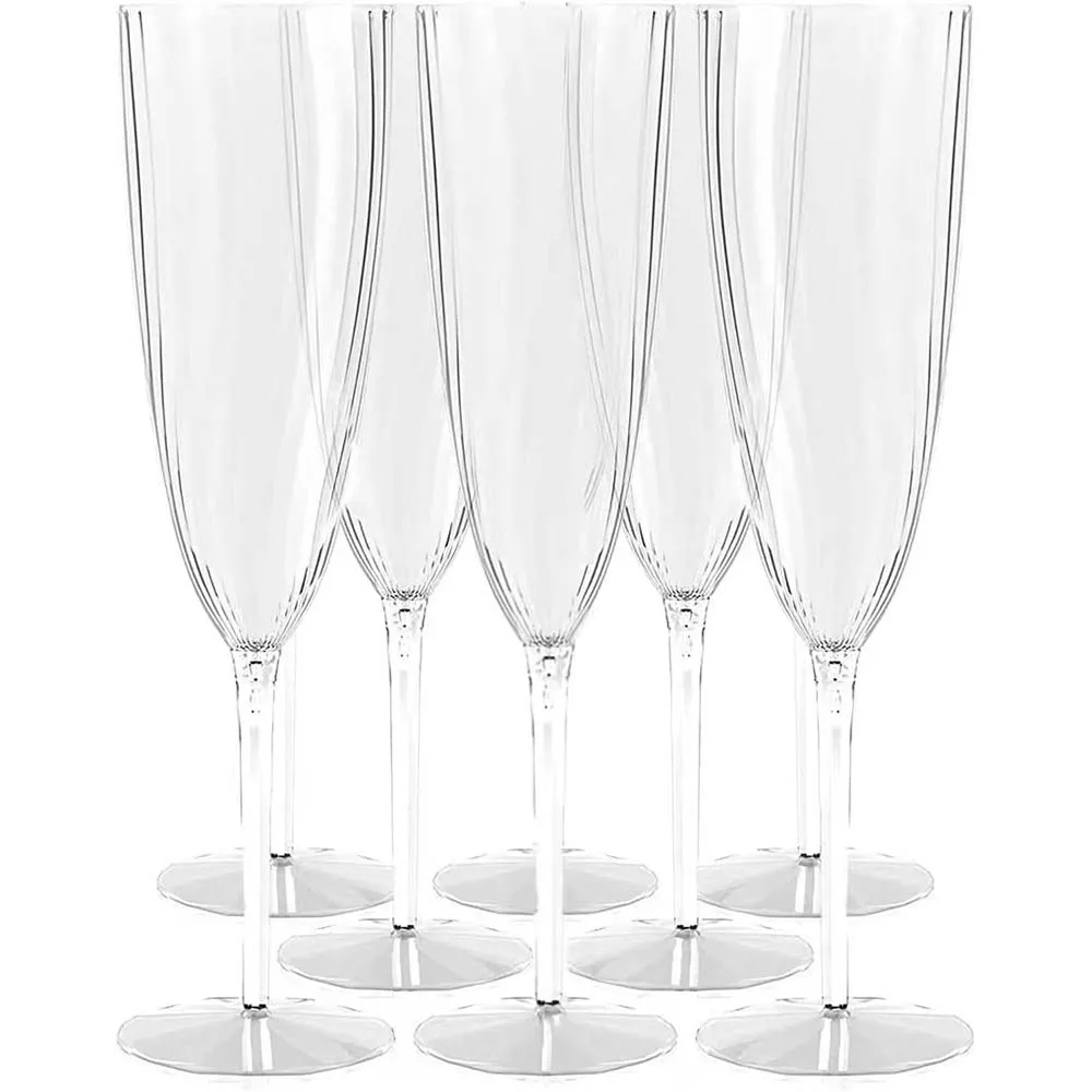 8 pezzi x Home Party Wedding stoviglie usa e getta 147ml tazza di flauti di Champagne riutilizzabile in plastica usa e getta