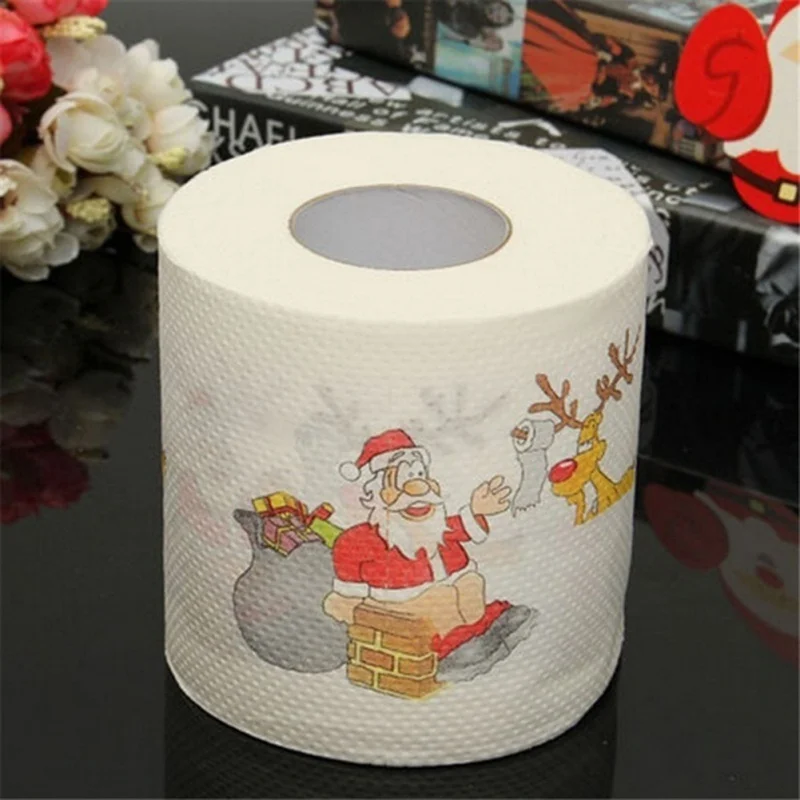 Merry Christmas Toilet Paper Novelty Santa Claus Toilet Paper Funny Gag Gift for Christmas Stocking Stuffers Party Favors