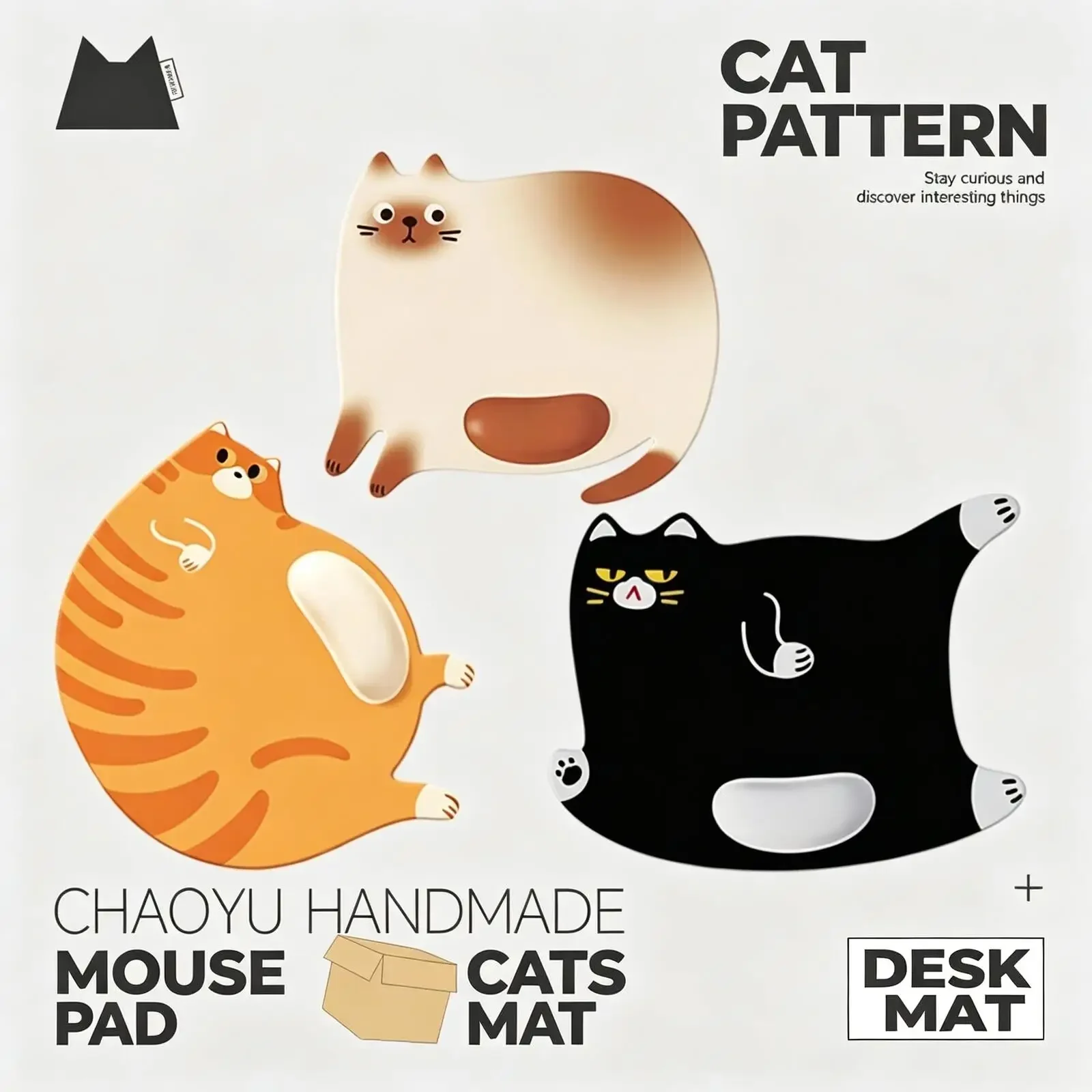 

Cute Cat Ergonomic Mouse Pad with Wrist Rest, Soft Silicone Non-Slip, Comfortable to Relieve Wrist Fatigue for Office & Gaming
