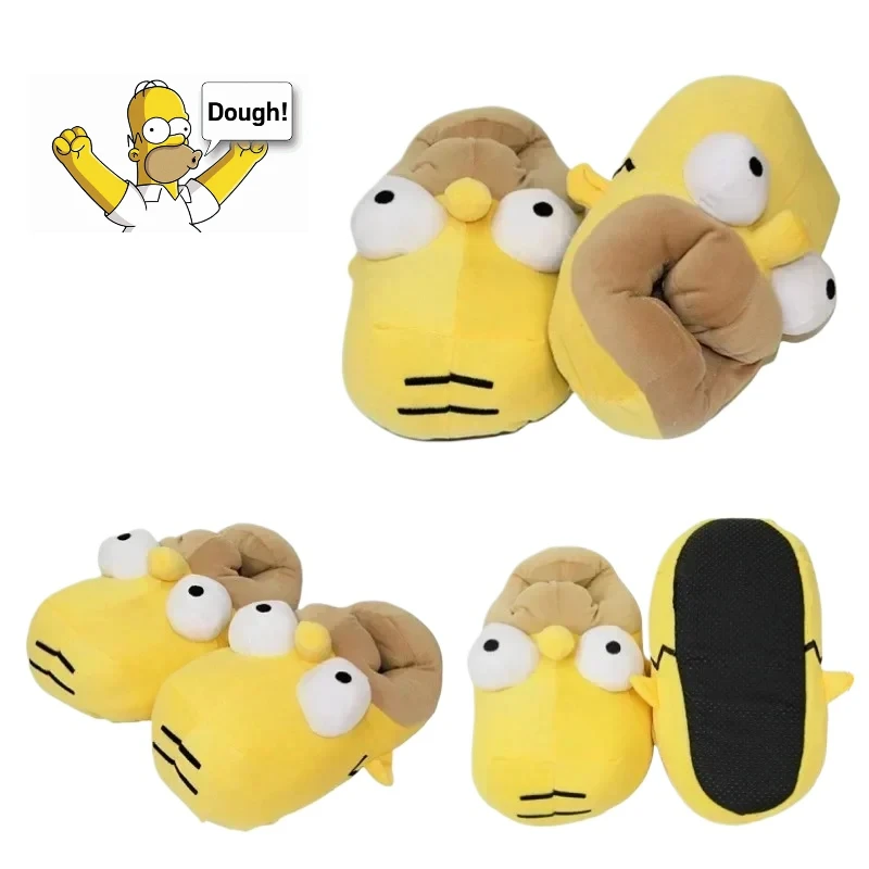 

Cartoon Simpson Winter Cotton Slippers Keep Warm At Home Indoors Anime Autumn Winter Couple Bedroom Shoes Cute Boys Gift Girls