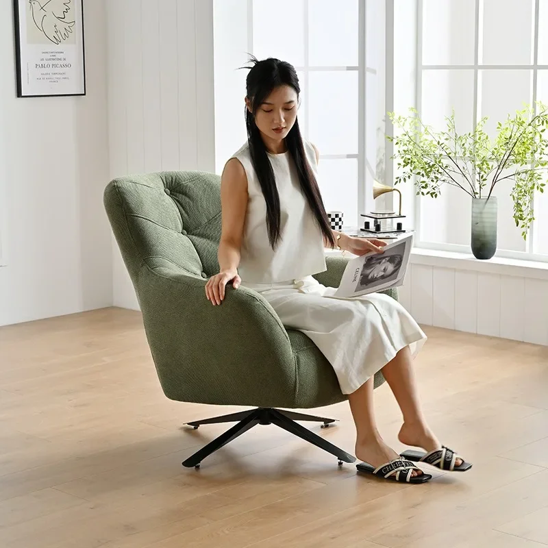 Italian minimalist single rotating sofa chair comfortable and sedentary
